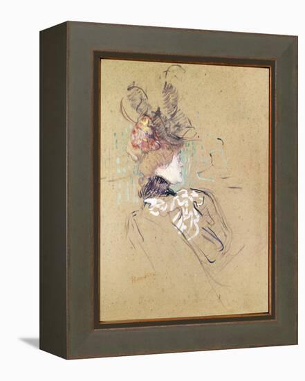 Profile of a Woman, 1896 (Oil on Card)-Henri de Toulouse-Lautrec-Framed Premier Image Canvas