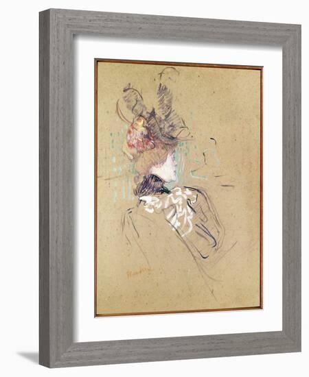 Profile of a Woman, 1896 (Oil on Card)-Henri de Toulouse-Lautrec-Framed Giclee Print