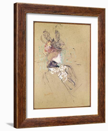 Profile of a Woman, 1896 (Oil on Card)-Henri de Toulouse-Lautrec-Framed Giclee Print