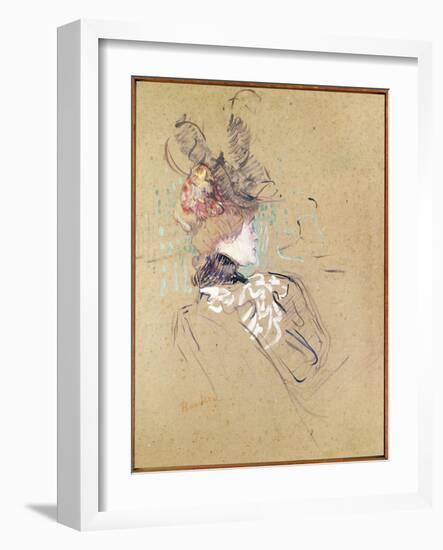 Profile of a Woman, 1896 (Oil on Card)-Henri de Toulouse-Lautrec-Framed Giclee Print