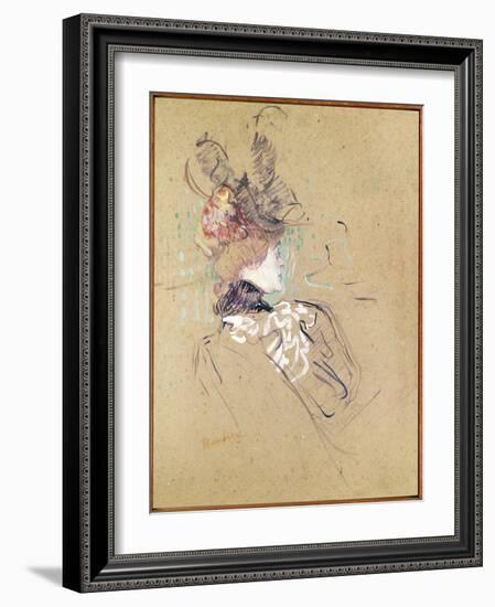 Profile of a Woman, 1896 (Oil on Card)-Henri de Toulouse-Lautrec-Framed Giclee Print