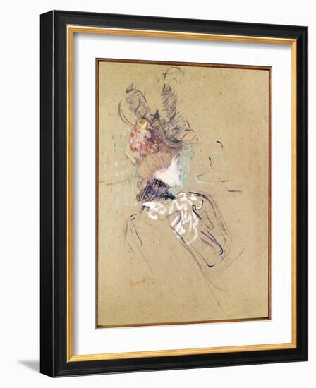 Profile of a Woman, 1896 (Oil on Card)-Henri de Toulouse-Lautrec-Framed Giclee Print