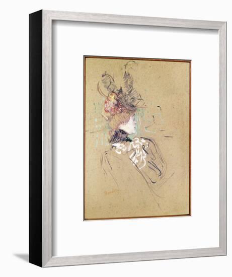 Profile of a Woman, 1896 (Oil on Card)-Henri de Toulouse-Lautrec-Framed Premium Giclee Print