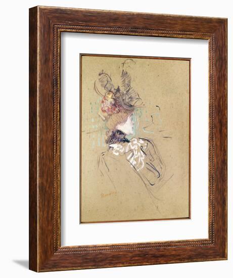 Profile of a Woman, 1896 (Oil on Card)-Henri de Toulouse-Lautrec-Framed Premium Giclee Print