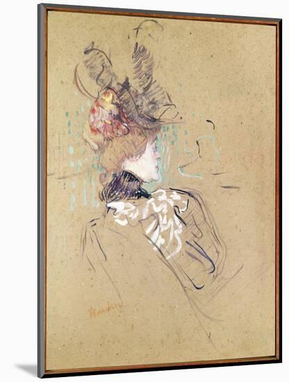 Profile of a Woman, 1896 (Oil on Card)-Henri de Toulouse-Lautrec-Mounted Premium Giclee Print
