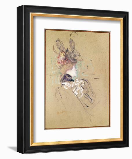 Profile of a Woman, 1896 (Oil on Card)-Henri de Toulouse-Lautrec-Framed Premium Giclee Print