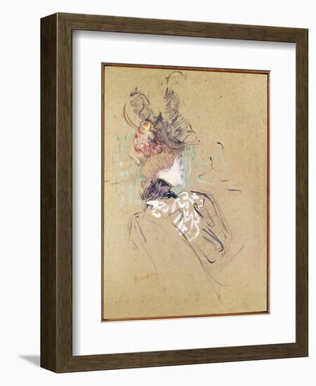 Profile of a Woman, 1896 (Oil on Card)-Henri de Toulouse-Lautrec-Framed Giclee Print