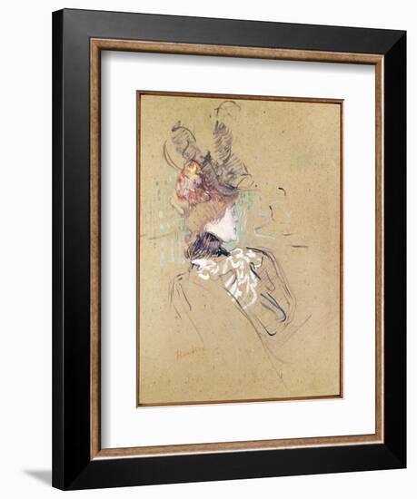 Profile of a Woman, 1896 (Oil on Card)-Henri de Toulouse-Lautrec-Framed Giclee Print