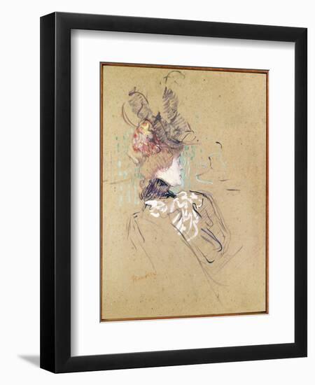 Profile of a Woman, 1896 (Oil on Card)-Henri de Toulouse-Lautrec-Framed Giclee Print