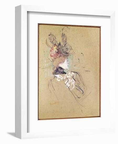 Profile of a Woman, 1896 (Oil on Card)-Henri de Toulouse-Lautrec-Framed Giclee Print