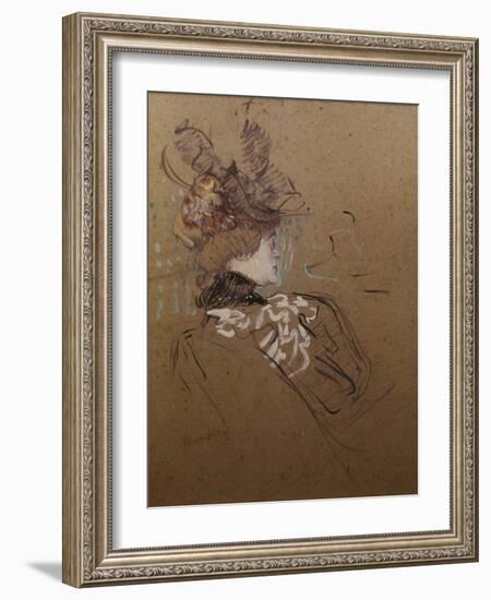 Profile of a Woman, Madame Lucy-Henri de Toulouse-Lautrec-Framed Giclee Print