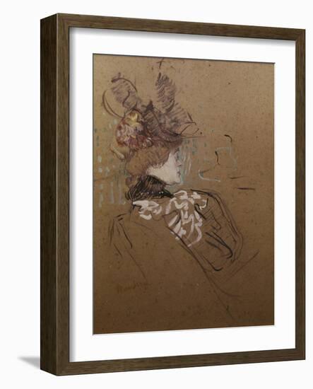 Profile of a Woman, Madame Lucy-Henri de Toulouse-Lautrec-Framed Giclee Print