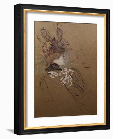 Profile of a Woman, Madame Lucy-Henri de Toulouse-Lautrec-Framed Giclee Print