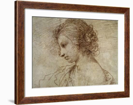 Profile of a Woman-Guercino (Giovanni Francesco Barbieri)-Framed Art Print