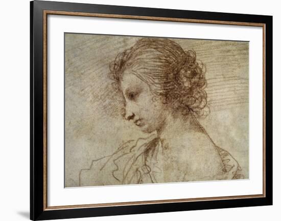 Profile of a Woman-Guercino (Giovanni Francesco Barbieri)-Framed Art Print