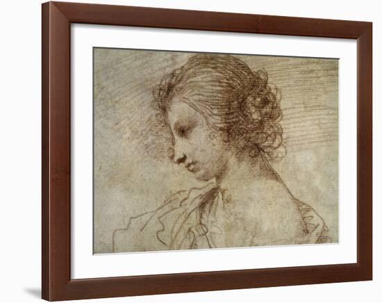 Profile of a Woman-Guercino (Giovanni Francesco Barbieri)-Framed Art Print