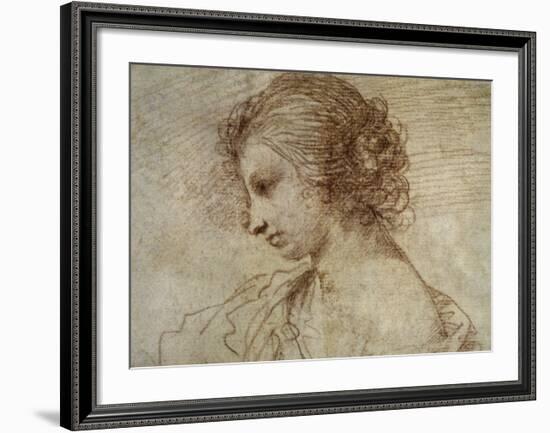 Profile of a Woman-Guercino (Giovanni Francesco Barbieri)-Framed Art Print