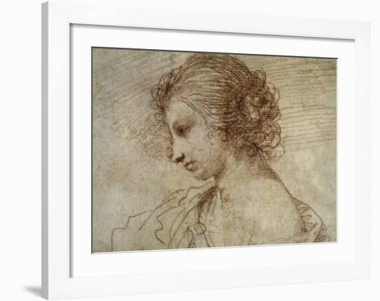 Profile of a Woman-Guercino (Giovanni Francesco Barbieri)-Framed Art Print