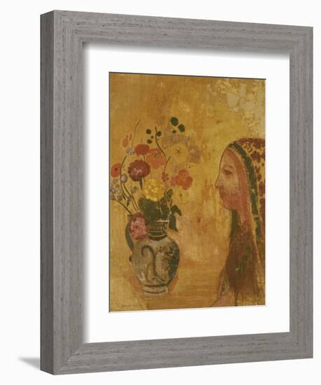 Profile of a Woman-Odilon Redon-Framed Giclee Print