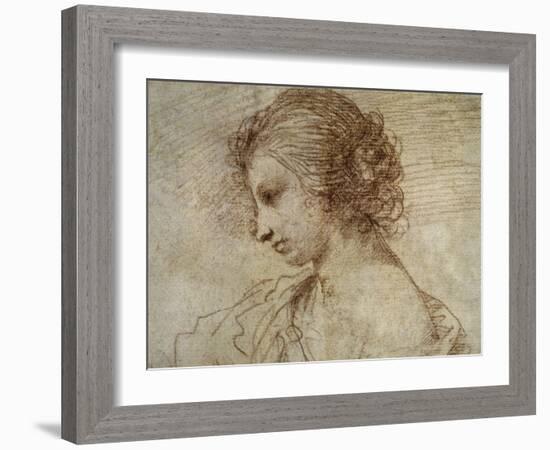 Profile of a Woman-Guercino (Giovanni Francesco Barbieri)-Framed Art Print