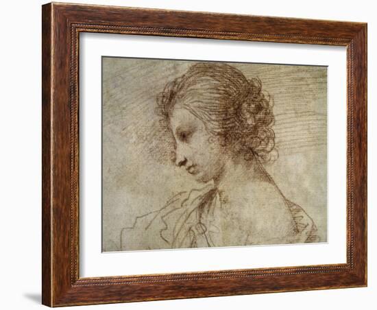 Profile of a Woman-Guercino (Giovanni Francesco Barbieri)-Framed Art Print
