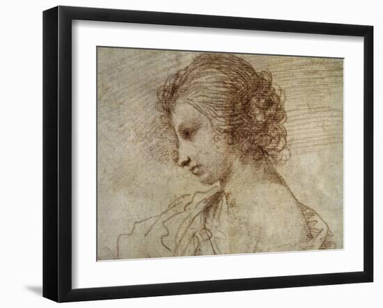 Profile of a Woman-Guercino (Giovanni Francesco Barbieri)-Framed Art Print