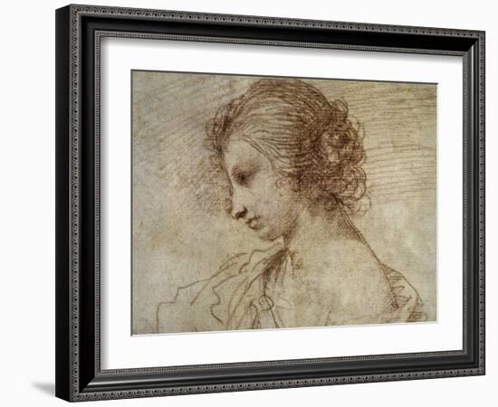 Profile of a Woman-Guercino (Giovanni Francesco Barbieri)-Framed Art Print