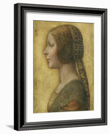 Profile of a Young Fiancee-Leonardo da Vinci-Framed Premium Giclee Print