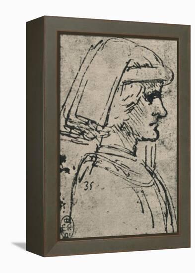 'Profile of a Young Man Wearing a Chaperon', c1480 (1945)-Leonardo Da Vinci-Framed Premier Image Canvas