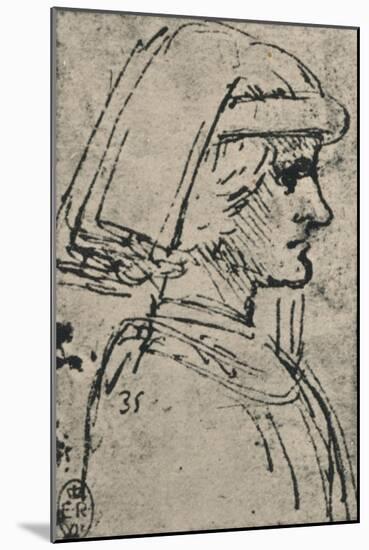 'Profile of a Young Man Wearing a Chaperon', c1480 (1945)-Leonardo Da Vinci-Mounted Giclee Print