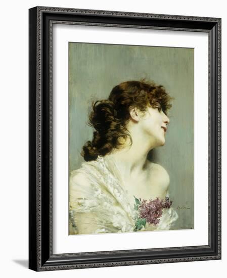 Profile of a Young Woman-Giovanni Boldini-Framed Giclee Print