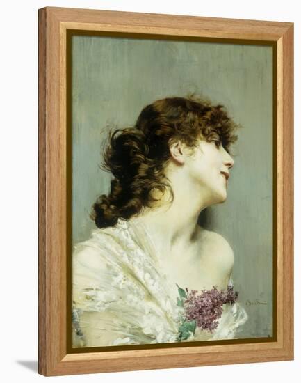 Profile of a Young Woman-Giovanni Boldini-Framed Premier Image Canvas