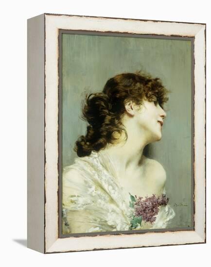 Profile of a Young Woman-Giovanni Boldini-Framed Premier Image Canvas