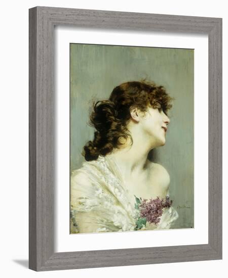 Profile of a Young Woman-Giovanni Boldini-Framed Giclee Print