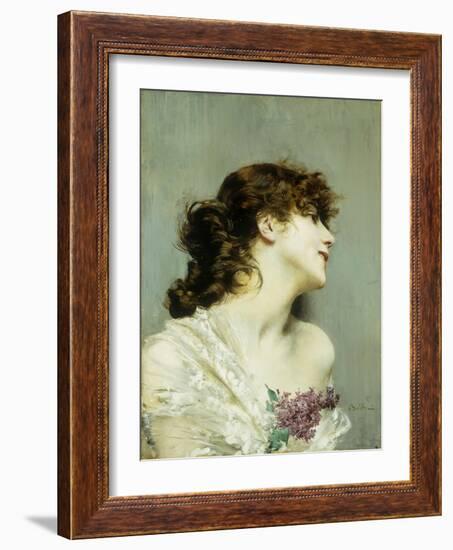 Profile of a Young Woman-Giovanni Boldini-Framed Giclee Print