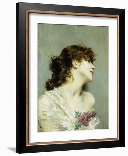 Profile of a Young Woman-Giovanni Boldini-Framed Giclee Print