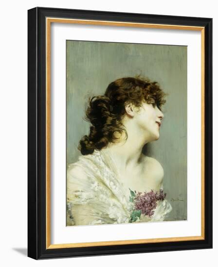 Profile of a Young Woman-Giovanni Boldini-Framed Giclee Print