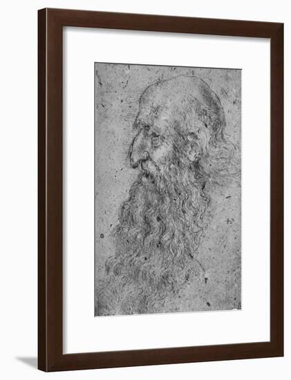 'Profile of an Old, Bearded Man to the Left', c1480 (1945)-Leonardo Da Vinci-Framed Giclee Print