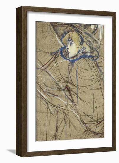 Profile of Woman: Jane Avril; Profil De Femme: Jane Avril, 1893-Henri de Toulouse-Lautrec-Framed Giclee Print