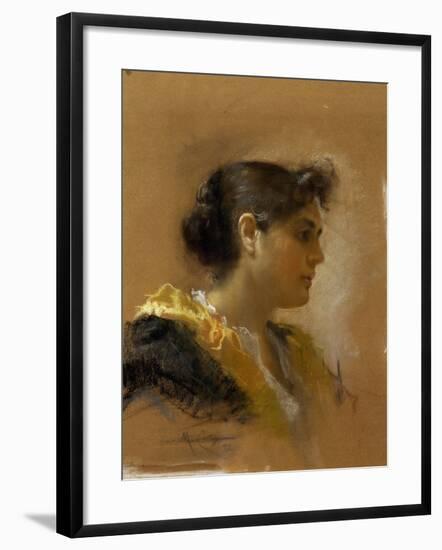 Profile of Woman-Carlo Canella-Framed Giclee Print