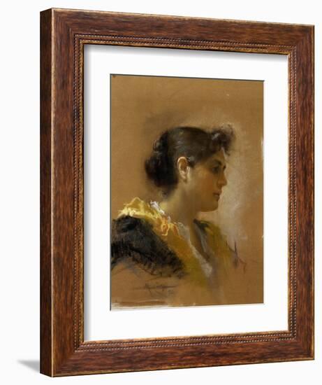 Profile of Woman-Carlo Canella-Framed Giclee Print