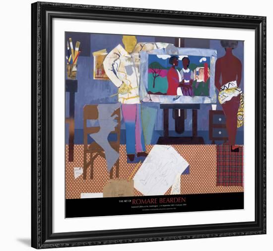 Profile/Part II, The Thirties: Artist with Painting and Model, c.1981-Romare Bearden-Framed Art Print