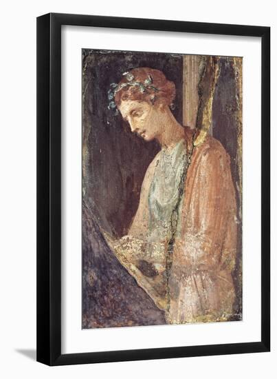 Profile Portrait of a Young Woman from Italy, Campania, Pompeii, Painting on Plaster, 55-79 A.D.-null-Framed Giclee Print