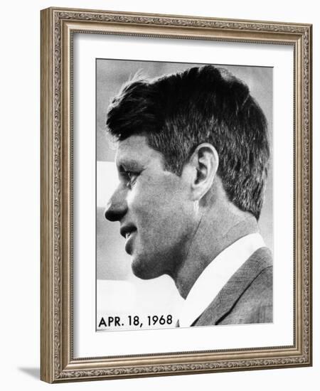 Profile Portrait of Robert Kennedy, April 29, 1968-null-Framed Photo