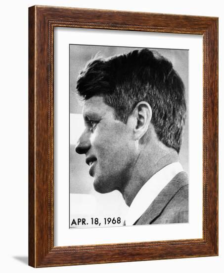 Profile Portrait of Robert Kennedy, April 29, 1968-null-Framed Photo