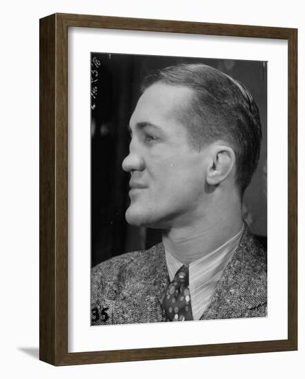 Profile Portrait of Welter Weight Champion Ferdinand Zivic Proudly Displaying His Crooked Nose-Alfred Eisenstaedt-Framed Photographic Print