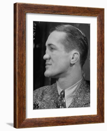 Profile Portrait of Welter Weight Champion Ferdinand Zivic Proudly Displaying His Crooked Nose-Alfred Eisenstaedt-Framed Photographic Print