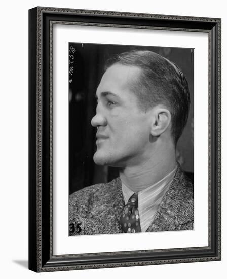 Profile Portrait of Welter Weight Champion Ferdinand Zivic Proudly Displaying His Crooked Nose-Alfred Eisenstaedt-Framed Photographic Print