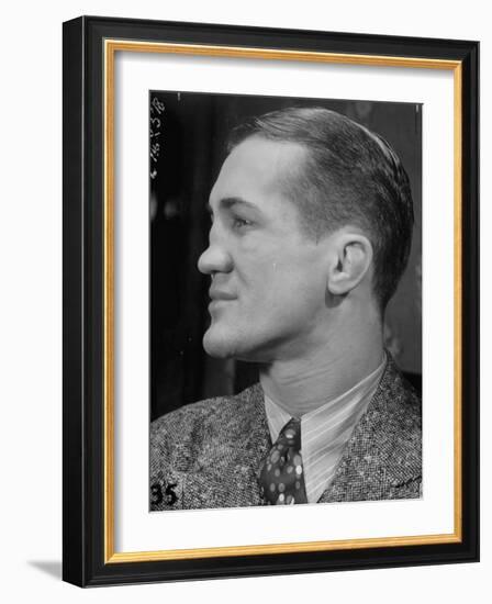 Profile Portrait of Welter Weight Champion Ferdinand Zivic Proudly Displaying His Crooked Nose-Alfred Eisenstaedt-Framed Photographic Print