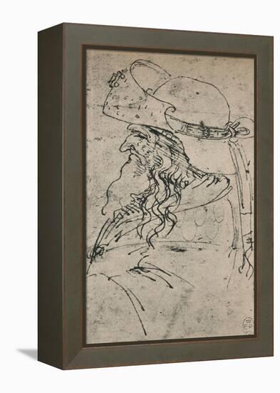 'Profile to the Left of an Old Man in a Large Hat', c1480 (1945)-Leonardo Da Vinci-Framed Premier Image Canvas